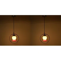 1ST TIME White & Pink 2 Pieces Textured Bell Ceiling Lamp-picture-46