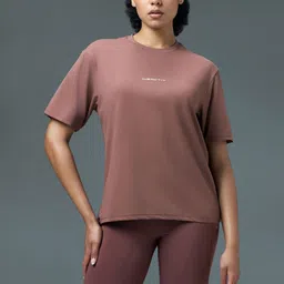 Technosport Women Typography Antimicrobial Boxy T-shirt-image-98