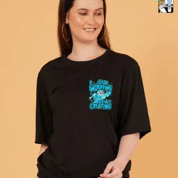 Kushi Flyer Women Pack of 2 Looney Tunes Typography Printed Round Neck T-shirts-image-70