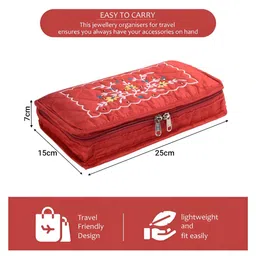 Myntra Elegant Homes Red & Green 2 Pieces 7-Compartments Jewellery Organisers image 3