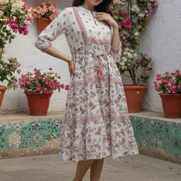 Rangita Ethnic Motifs Print Fit & Flare Midi Dress image 3