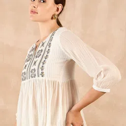 routes by all about you all about you Floral Print Ethnic Georgette Top image 3