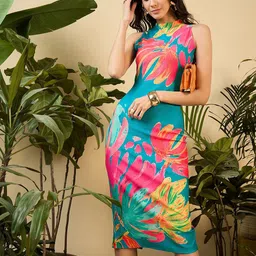 MABISH by Sonal Jain Floral Print Sheath Midi Dress-picture-29