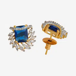 Kushal's Fashion Jewellery Sapphire Rhodium Gold-Plated CZ Party Pendant Set image 4