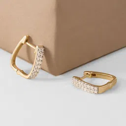 Mia by Tanishq 14KT Gold Natural Diamond Hoop Earrings - 2.857 gm-picture-36
