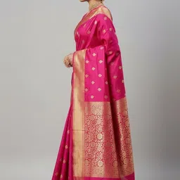 Ehaircare Ethnic Motif Woven Design Zari Banarasi Saree image 3