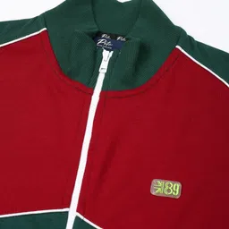 Peter England Casuals Men Colourblocked High Neck Cotton Front-Open Sweatshirt image 5