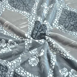 KLOTTHE Grey Geometric Printed 300 TC Single Bedsheet With Pillow Covers image 2