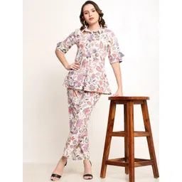 CORDSET Printed Pure Cotton Shirt & Trousers Co-Ords image 5