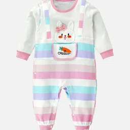 Little Surprise Box LLP Infants Carrot Rabbit Theme Cotton Full Sleeves Jumpsuit Rompers-image-40