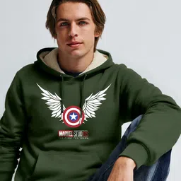 MaverIQ Men Printed Hooded Sweatshirt image 2