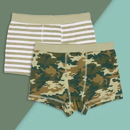 Pantaloons Junior Boys Pack Of 2 Printed Pure Cotton Trunks-picture-29