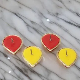atorakushon Set of 4 Handmade Diya Candles image 2