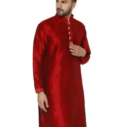 enciger Solid Long Kurta with Mandarin Collar image 2