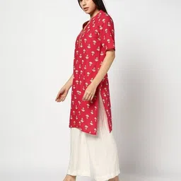 yousta Women Floral Print Straight Kurta image 2
