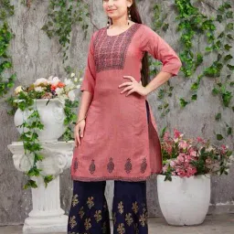 muhuratam Block Print Straight Kurti image 2
