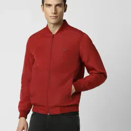 peter england casuals Men Regular Fit Bomber Jacket with insert Pockets image 2