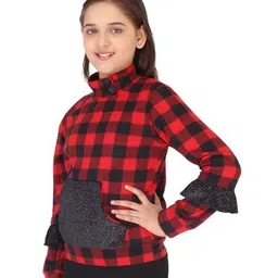 cutecumber Checked Full Sleeves Sweatshirt image 2