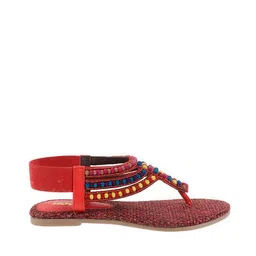 mochi Embellished T-strap Flat Sandals with Slingback image 2