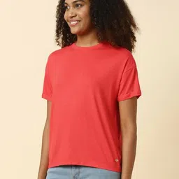 allen solly Women Regular Fit Crew-Neck T-Shirt image 2