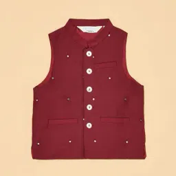 indus route by pantaloons Boys Mandarin Button Closure Jacket image 2