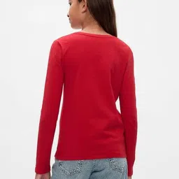 gap kids Solid Brand Logo Print Full Sleeves T-Shirt image 2