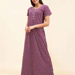 sweet dreams Women Printed Round-Neck Nighti  image 2