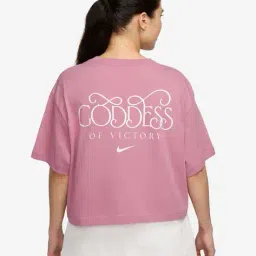 nike Women Regular Fit Crew-Neck Cotton T-Shirt image 2