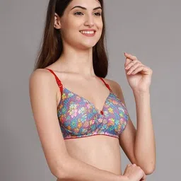 fashion comfortz Women Floral Pattern Bra with Back Closure image 2