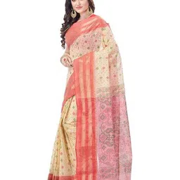 desh bidesh Printed Handloom Cotton Saree image 2