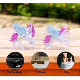 DEALSEVEN FASHION Pack Of 2 Micro Landscape Creative Fantasy Pegasus Unicorn Showpiece-image-51