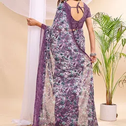 Leelavati Floral Printed Pure Chiffon Saree image 4