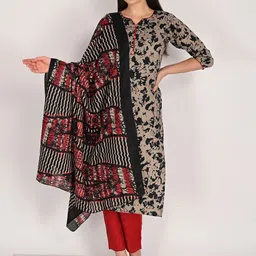 KALINI Women Printed Regular Kurti with Pyjamas & With Dupatta-picture-17