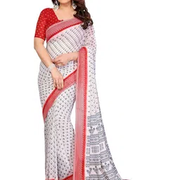 Moda Rapido Graceful Floral Printed Georgette Saree with Unstitched Blouse Piece-picture-21