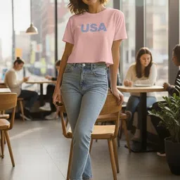 BROADSTAR Women Typography Printed T-shirt image 2