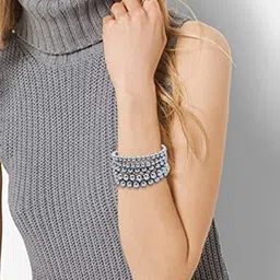 19TH JULY JEWELS Silver-Plated Stainless Steel Bracelet-image-55