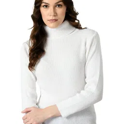 Klart Women Ribbed High Neck Pullover Sweater-picture-23