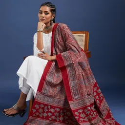 Taavi Ethnic Motif Printed Pure Cotton Dupatta-picture-16