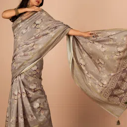 Sanwariya Silk Floral Printed Sequinned Maheshwari Saree image 2