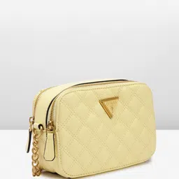 GUESS Women Textured Structured Sling Bag with Quilted Detail image 5