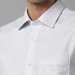 Louis Philippe Grid Tattersall Checks Checked Pure Cotton Formal Shirt image 4