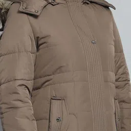 Monte Carlo Women Hooded Solid Casual Parka Lightweight Jacket image 3