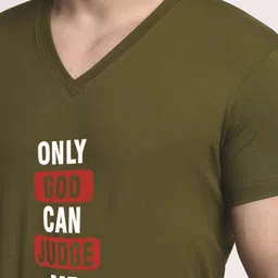 Friskers Typography Printed V-Neck T-shirt image 2