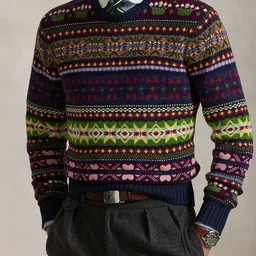 Polo Ralph Lauren Men Fair Isle Cotton Round Neck Pullover-picture-26