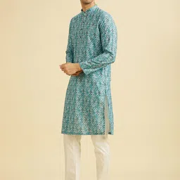 Manyavar Ethnic Motifs Woven Design Mandarin Collar Straight Kurta image 2