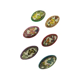 FEMMIBELLA Set Of 6 Cubic Zirconia Studded Saree Clip Accessories image 3