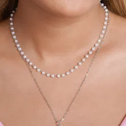 TheVineGirl Silver-Plated Alloy Pearls Necklace-image-0