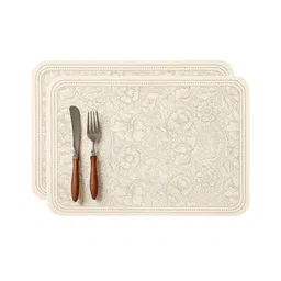 Myntra Elegant Homes 2Pcs Beige & Grey Patterned Waterproof Anti-Slip Table Placemats-picture-35