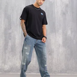 WROGN Men Brand Logo Printed Relaxed Fit T-shirt-picture-43