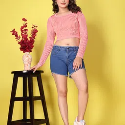 DressBerry Women Square Neck Fitted Crop Top-picture-13